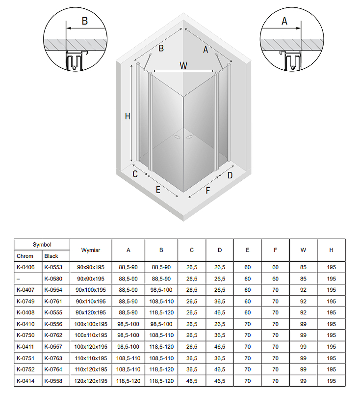Душевой уголок New Trendy New Soleo Chrome 100х100 K-0410 профиль Хром стекло прозрачное
