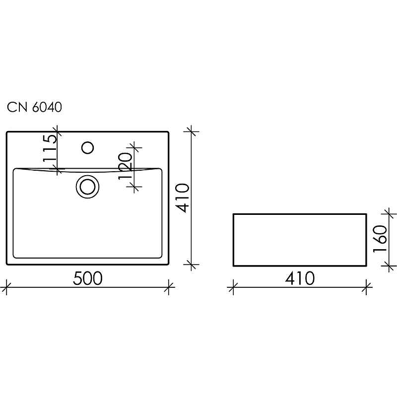 Раковина Ceramicanova Element 50 CN6040 Белая