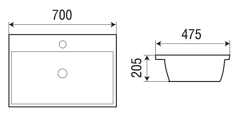 Раковина WeltWasser Deilbach 7608 70 10000004638 Белый глянец