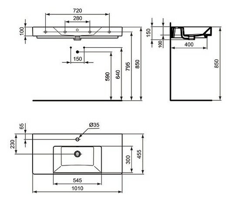 Раковина Ideal Standard Strada 100 K079001 Euro White