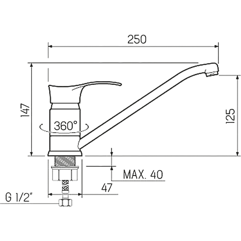 Sl86 004fbs 15 смеситель для кухни