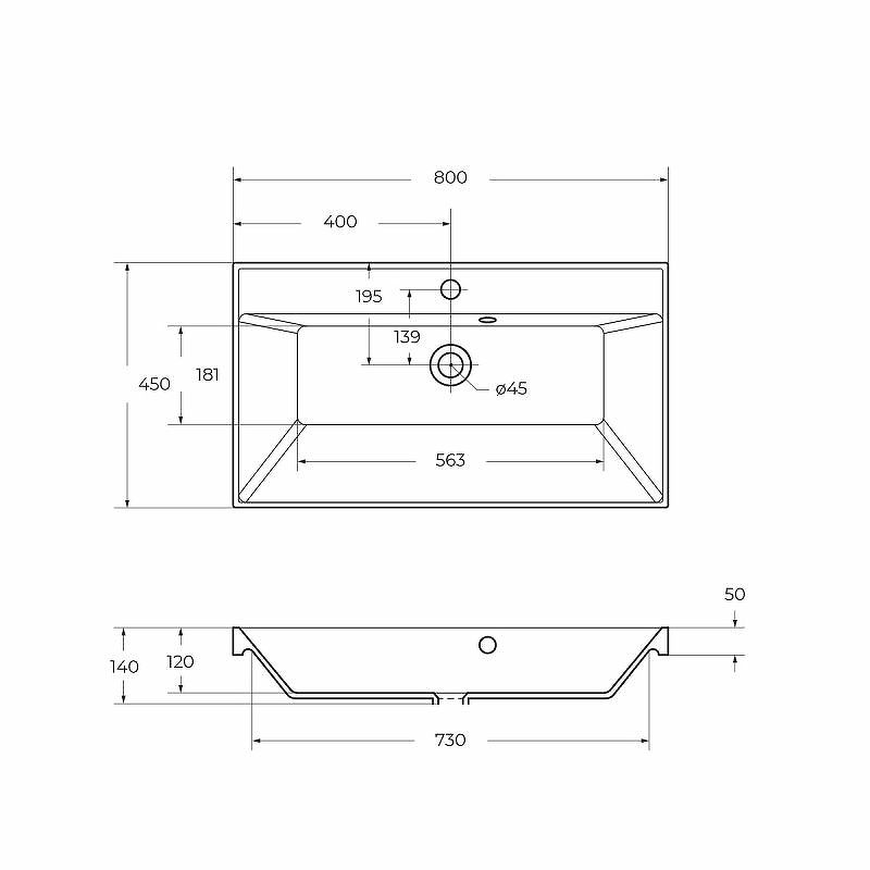 Раковина BelBagno 80 BB800/450-LV-ART-AST-NERO Черная матовая