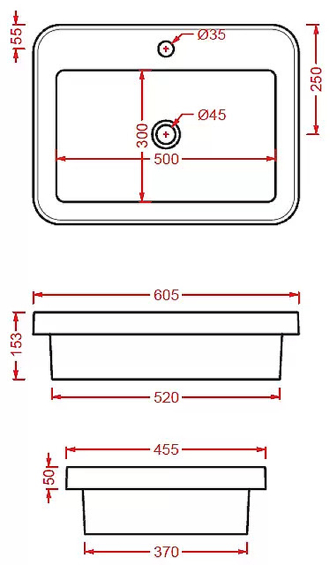 Раковина Artceram Fuori 60 TFL034 05 00 Белая матовая