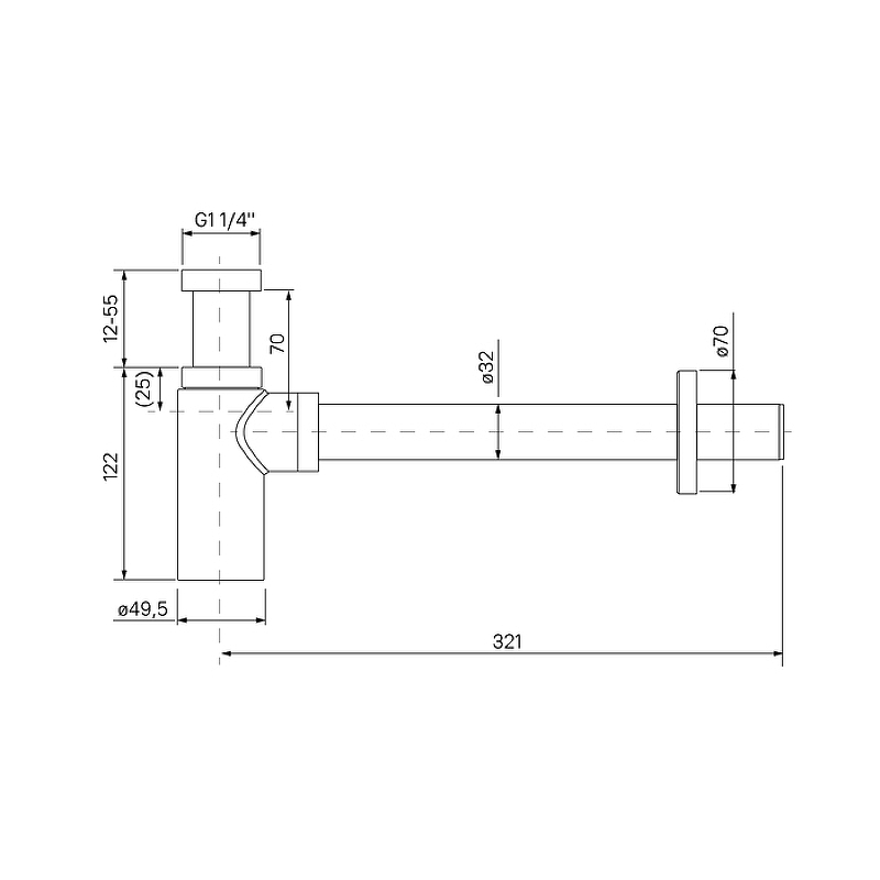 Сифон для раковины Iddis Optima Home OPTBR00i84 Бронза