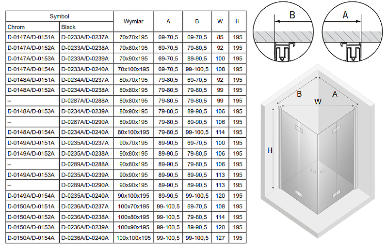 Душевой уголок New Trendy New Soleo Chrome 100x70 D-0150A/D-0151A профиль Хром стекло прозрачное