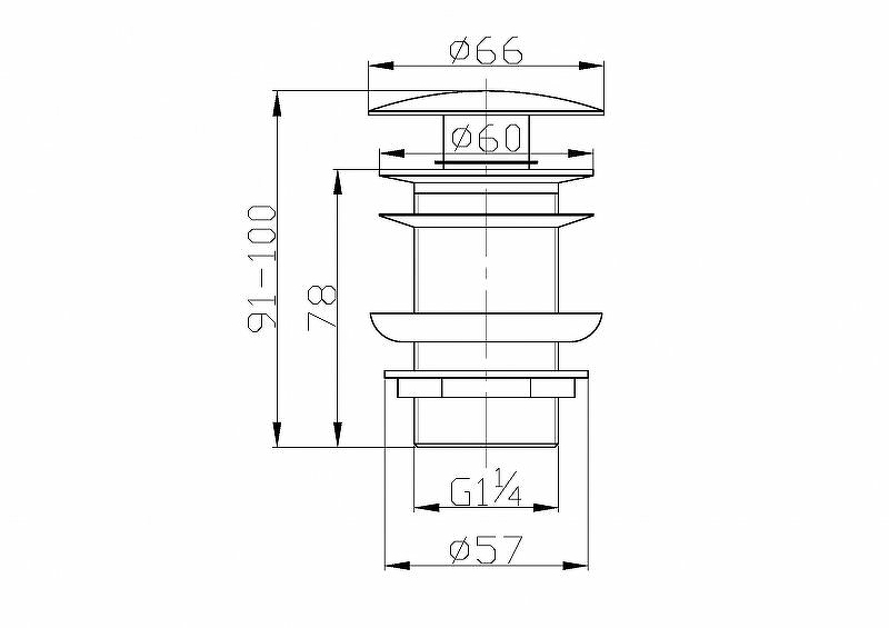 Донный клапан BelBagno BB-SC-CRM Сlick-Сlack Хром