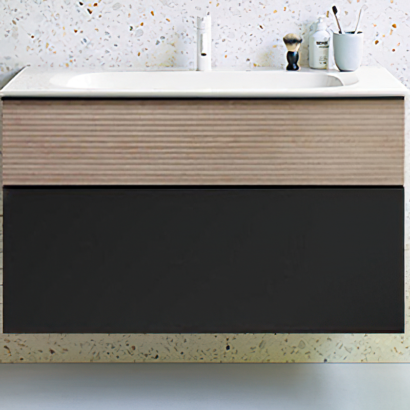 Тумба с раковиной Burgbad Fiumo 100 SFXN102F3958FOT45G0200C0001*1 Eiche Dekor Cashmere Graphit Softmatt