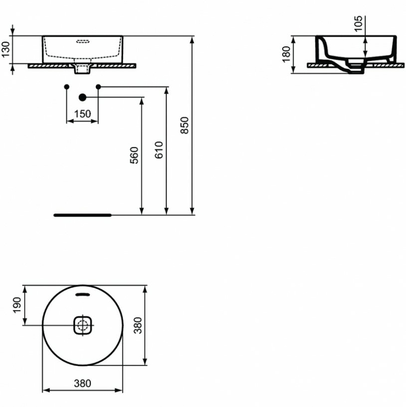 Раковина-чаша Ideal Standard Strada II Round Vessel 38 T292901 Euro White