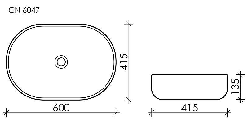 Раковина-чаша Ceramicanova Element 60 CN6047MH Антрацит матовый