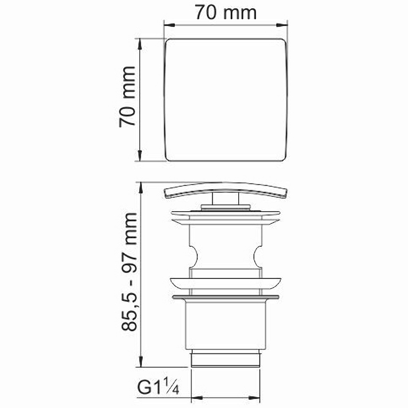 Донный клапан WasserKRAFT A105 click-clack Хром