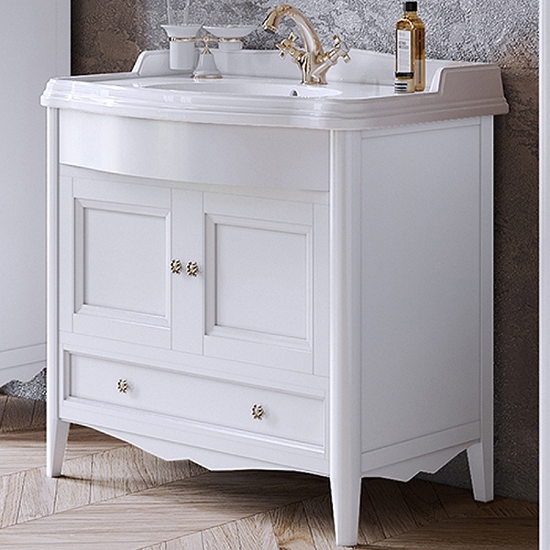 Тумба с раковиной TW Veronica Nuovo 90 VER3090-B+AR864bi*1 Bianco
