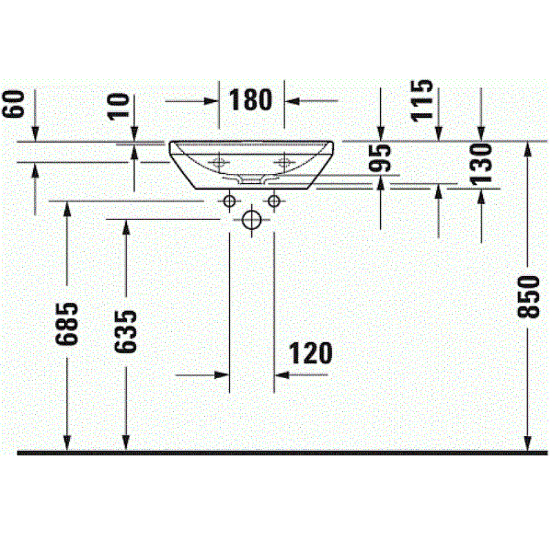 Раковина Duravit D-Neo 45 0738450041 Белая