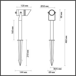 Грунтовый светильник Odeon Light 6648/6GL