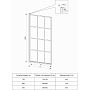 Шторка на ванну Veconi Palau 80 L PL77L-80-01-C6 профиль Черный матовый стекло прозрачное