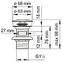 Донный клапан WasserKRAFT A046 click-clack Светлая бронза