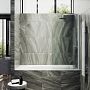 Шторка на ванну Maybah Glass MGV-620-1 700x1400 поворотная на монопетле Белый стекло сатиновое