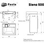 Раковина Paola Siena 60x50 на стиральную машину Белая глянцевая